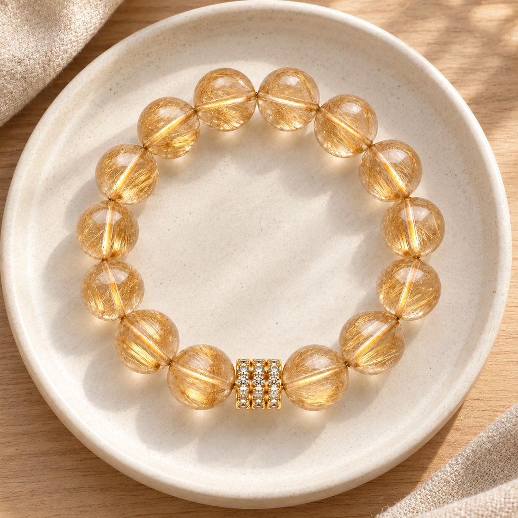 Golden Ascent Rutilated Quartz Bracelet