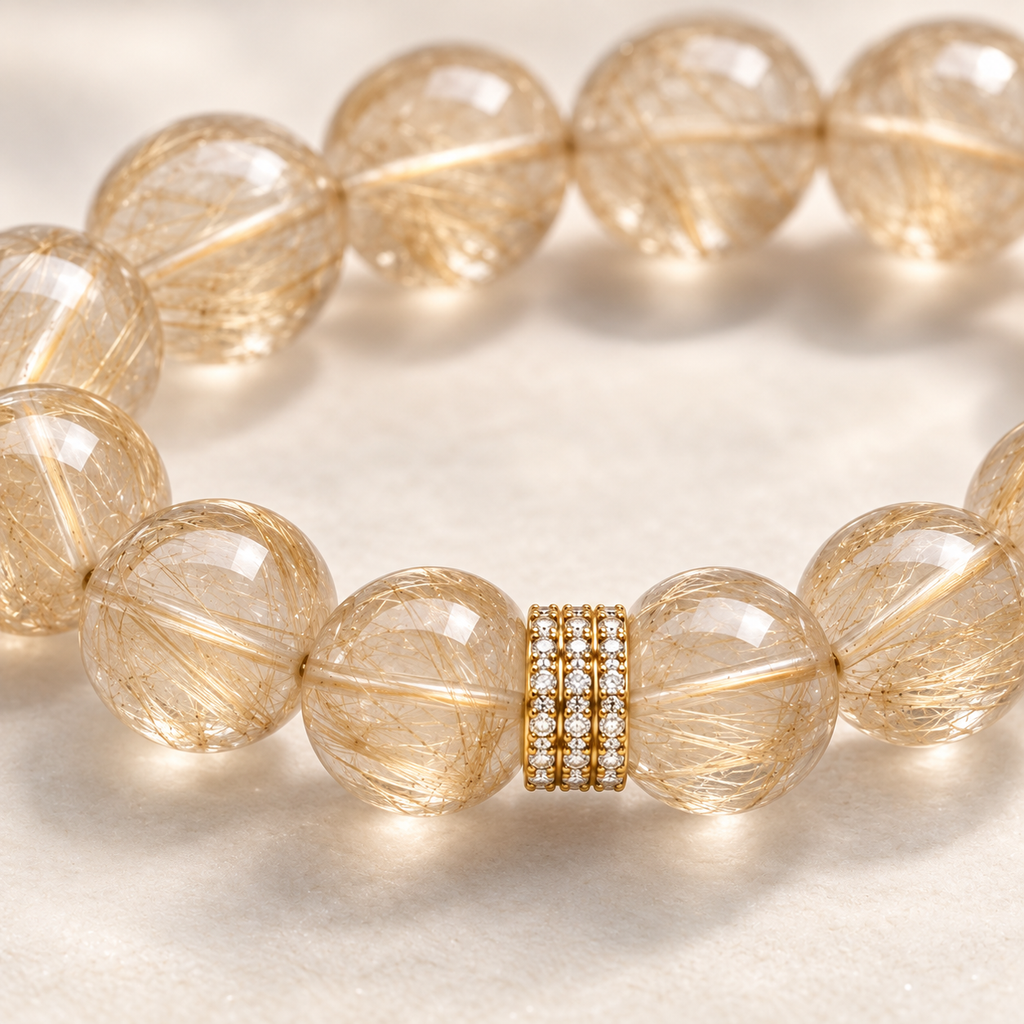 Golden Ascent Rutilated Quartz Bracelet