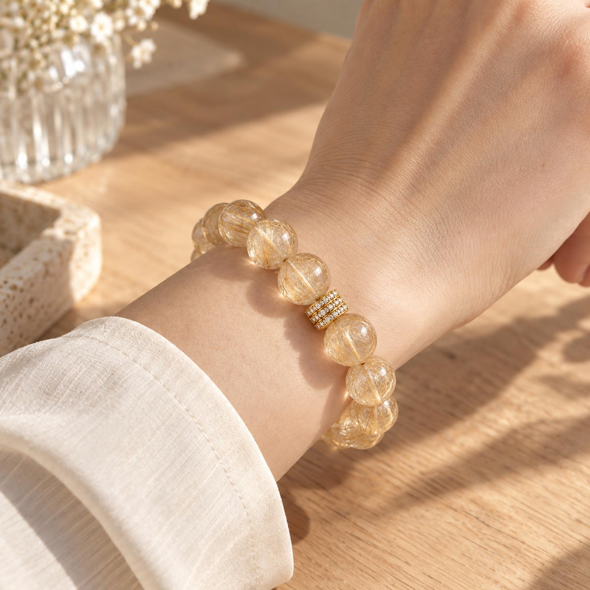 Golden Ascent Rutilated Quartz Bracelet