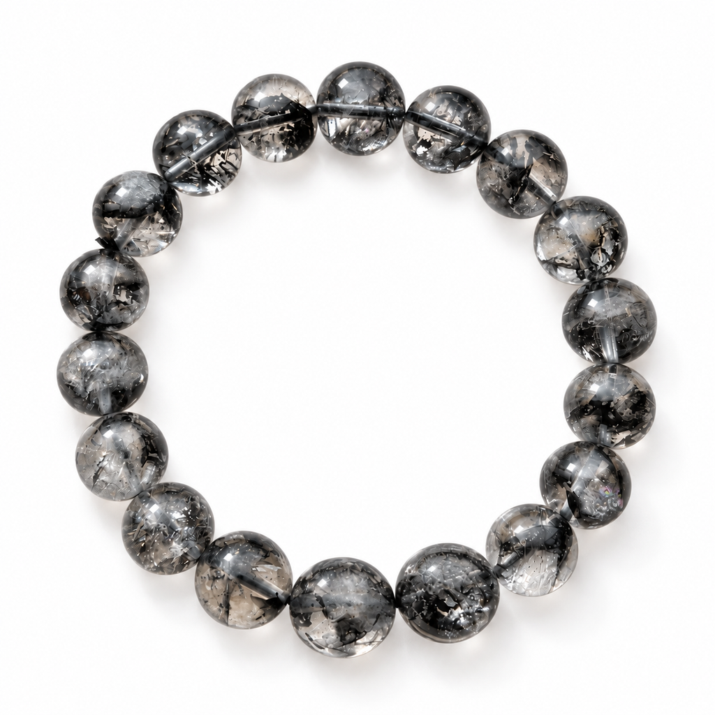 Black Foil Shimmer treated crystal bracelet on a light background