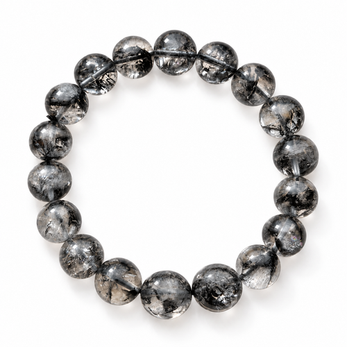Black Foil Shimmer treated crystal bracelet on a light background