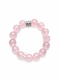 Love in Bloom pink rose quartz bracelet on a white background